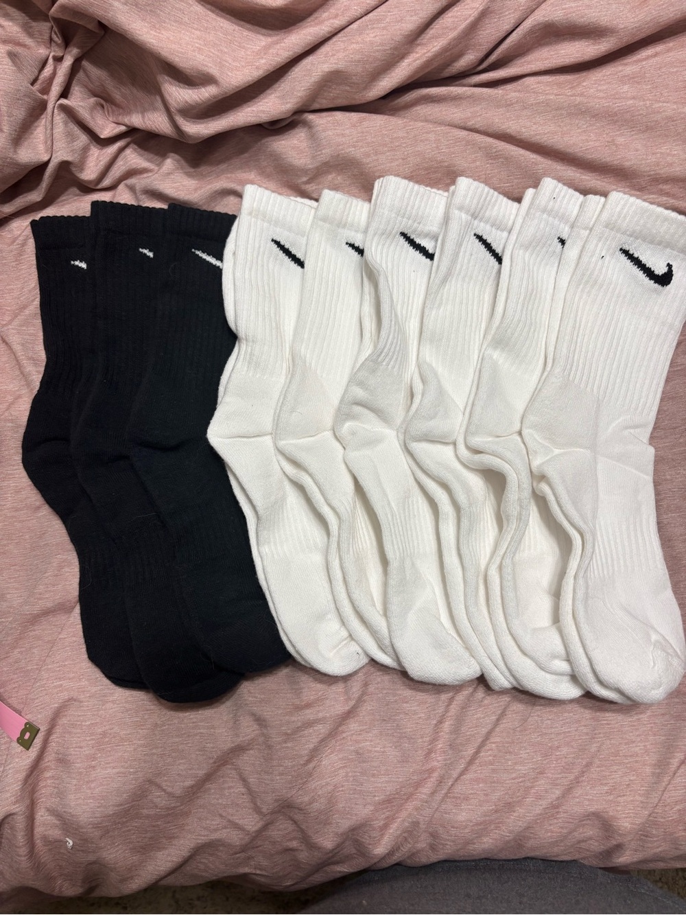 Nike Black & White Cotton Crew Socks - 8 Pack